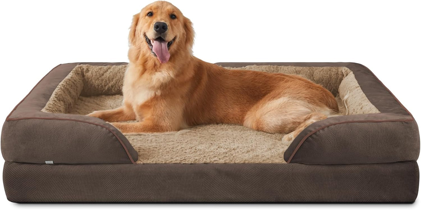INVENHO Orthopedic Dog Beds Large Sized, XL Washable Dog Sofa with Egg-Crate Foam, Waterproof Lining and Non-Skid Bottom