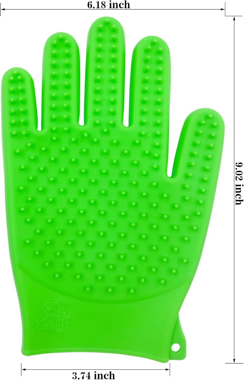Pet Grooming Bath Gloves - Double Sided Silicone Hair Removal Mitts for Dogs & Cats, Deshedding & Bathing Brush 2-in-1 for Wet/Dry Use - 2 Pack