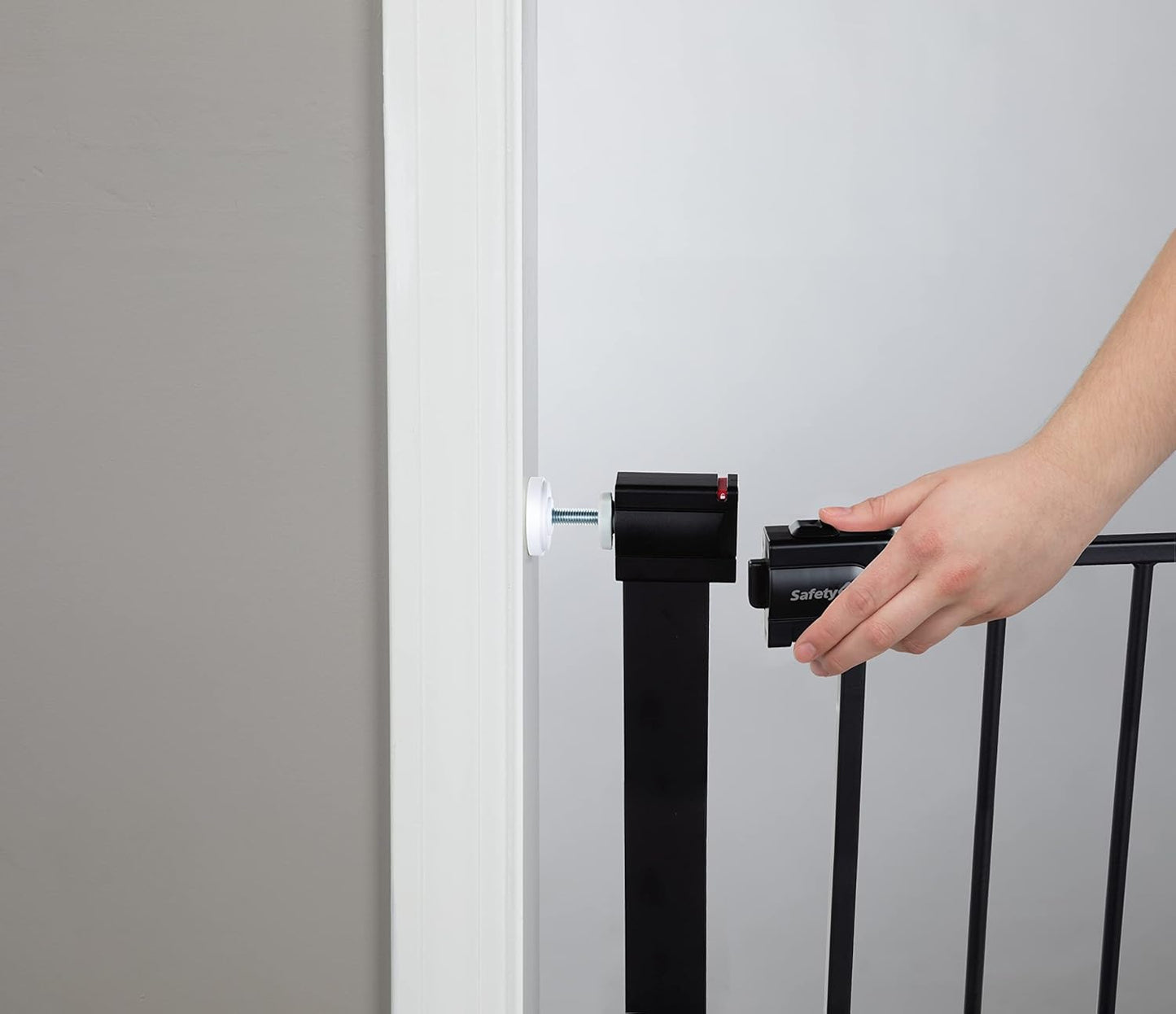 Safety 1st Easy Install Walk Thru Baby Gate for Doorway With Door, Dog Gates, Fits 29"-38", Easy Install 28" Tall, White