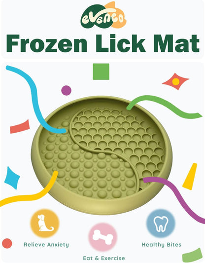 Lick Mat for Dogs, Silicone Slow Feeder Licking Mat with Non-Slip Suction Cups, Freeze-Friendly Lick Bowl for Enrichment Play, Anxiety Relief & Keeps Busy (8.0" x 1.4" Light Blue)