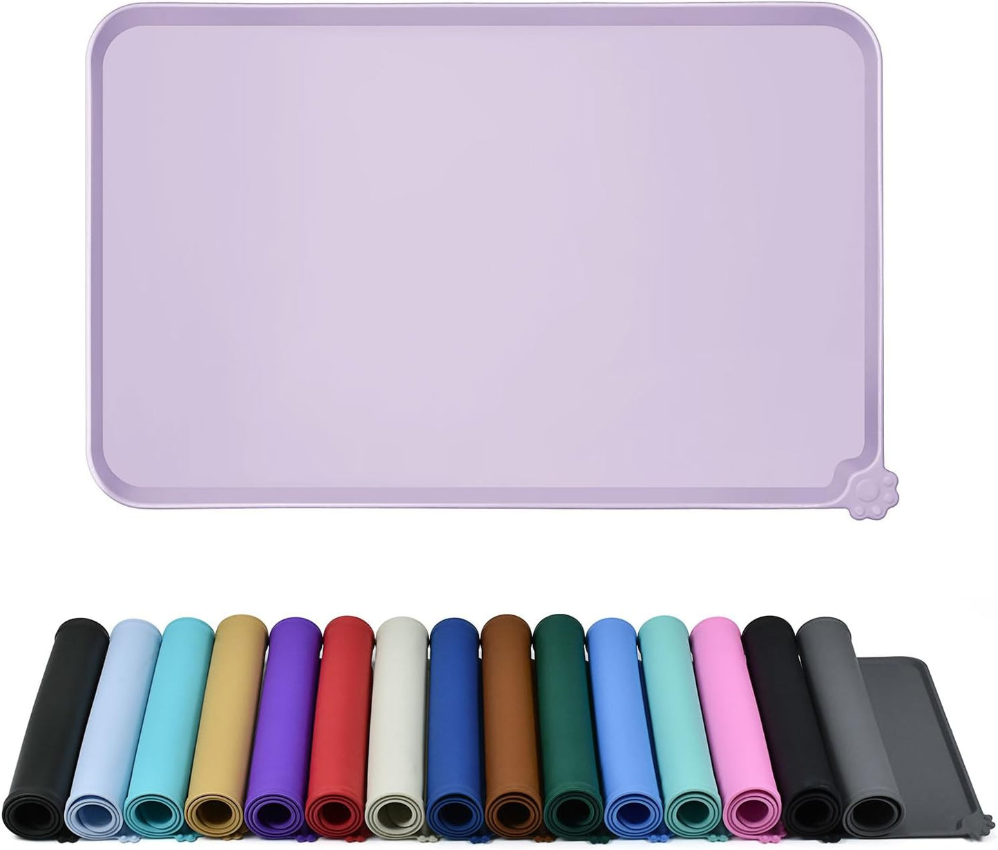 Reopet Waterproof Pet Feeding Mat, Non-Slip Silicone Placemats for Dog Cat Food and Water Bowl, High Raised Edges to Prevent Spills and Protect Floors