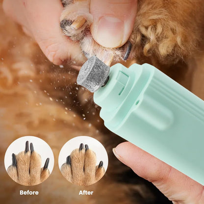 2-in-1 Dog Nail Grinder & Dog Nail Clippers Trimmers, Dogs Trimmer with LED Light + Splash Guard + Storage Case, Pet Claw Clippers for Dogs Cats, USB Rechargeable (White)