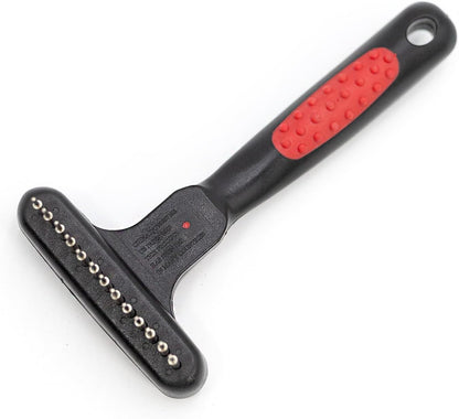 Jeffers Pet Magic Spring Undercoat Rake for Dogs & Cats, Pet Deshedding Brush, Undercoat Hair Removal Rake, Grooming Tool for Detangling, Removing Fur & Mats, Red Black Handle - Single Row 13 Pins