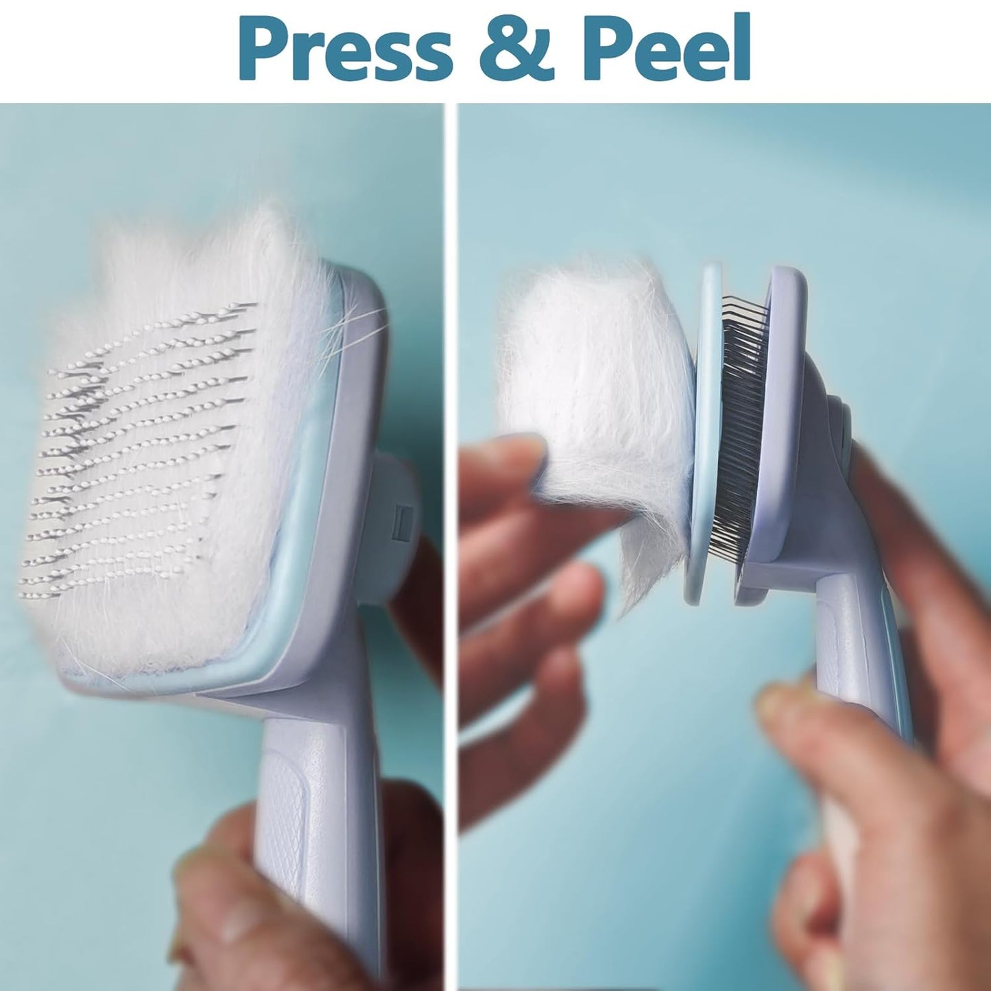 Self-Cleaning Cat Shedding Grooming Brush for Small Dog Pet Short Hair Remover Set Reusable Lint Removal Tool Carpet Scraper for Clothes Couch Bedding Furniture Car Pink