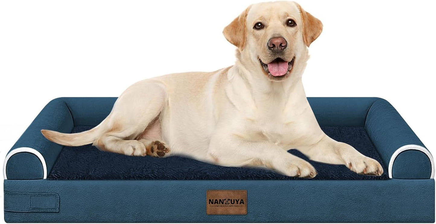 Large Dog Bed Orthopedic Washable: Beds Bolster XL Bed Large Big Dogs Memory Foam Couch Sofa Waterproof with Removable Cover