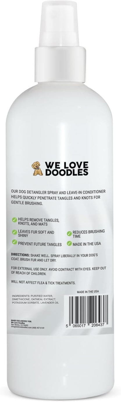 We Love Doodles Dog Detangler Spray - Leave-in Conditioner for Dogs - Dog Detangling Spray - Dematting Spray for Dogs - Tangle Remover - Made in The USA, Large 16 fl oz (Ocean Breeze)