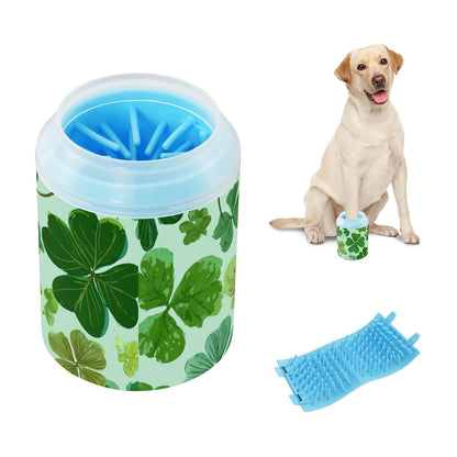 Dog Paw Cleaner Cups for Dogs Pet Foot Washer Paw Scrubber for Medium Small Dogs Cats Cleaning Cup Cute Yellow Fiesta Guitars Cacti and Ethnic Birds