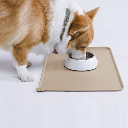 AUDWUD Silicone Waterproof Pet Feeding Mats,Anti Slip Bowl Pad,Dog Mat for Food and Water