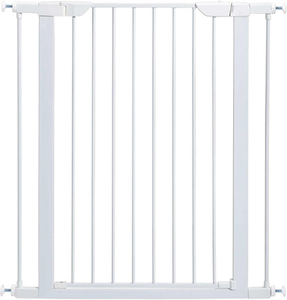 MidWest Homes for Pets 39-Inch High Walk-Thru Pressure Mounted Steel Dog Gate, Expands to 38 Inches Wide, Includes 3-inch Extensions, Textured Graphite