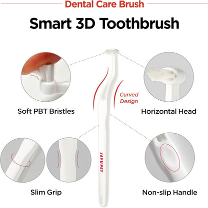 JAYU PET Dental Care Brush with Soft Bristles 1ea - Dog Toothbrush, Cat Toothbrush, Dental Care for Kitten and Small Dogs, Removing Old Plaque and Tartar, Easy Cleaning
