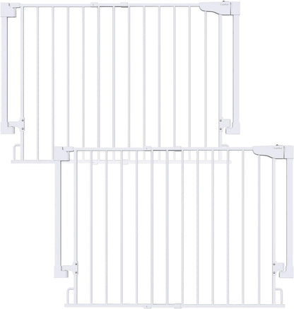 Cumbor 29.2–43" Baby Gate for Stairs, Hardware Mounted (Drill Required), Expandable No Bottom Bar Dog Gate, Auto Close Extra Wide Walk Thru, Pet & Toddler Proof Gate, Top & Bottom of Stairways(Black)