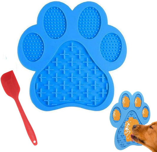 Dog Licking Mat for Anxiety Peanut Butter Slow Feeder Bowls Licking Pad with Strong Suction to Wall for Pet Bathing,Grooming,and Dog Training (Red)