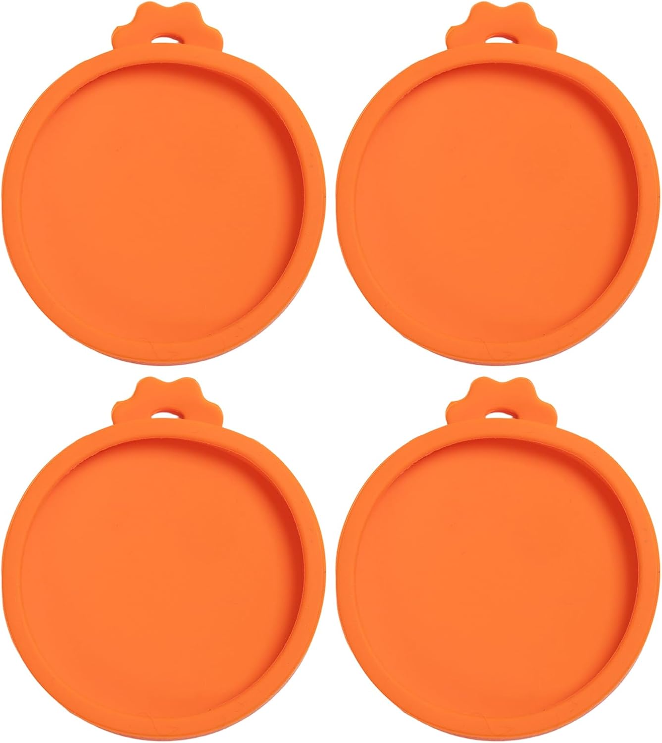 PINE & LINEN 4 Pcs 2.5inch Durable Pet Can Lids, Silicone Small Pet Can Covers Waterproof Cat Food Cans Lids for 3 oz Cat Food Cans（Yellow+Red+Pink+Blue）