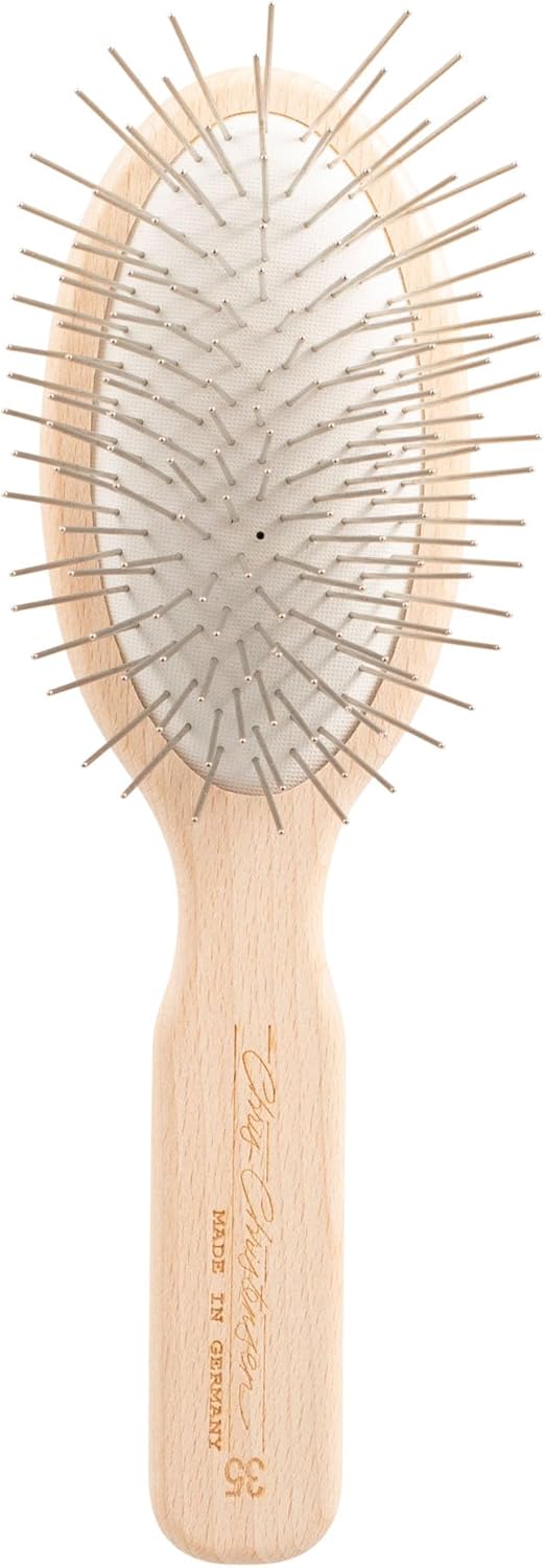 Chris Christensen Dog Brush, 27 mm Oval Pin Brush, Original Series, Groom Like a Professional, Stainless Steel Pins, Lightweight Beech Wood Body, Ground and Polished Tips