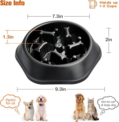 UPSKY Slow Feeder Dog Bowl Anti-Chocking Slower Feeding Pet Puzzle Bowls, Interactive Bloat Stop Dog Food Dishes Non-Slide Dogs Lick Treat for Small Medium