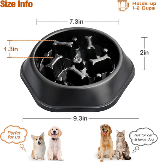 UPSKY Slow Feeder Dog Bowl Anti-Chocking Slower Feeding Pet Puzzle Bowls, Interactive Bloat Stop Dog Food Dishes Non-Slide Dogs Lick Treat for Small Medium