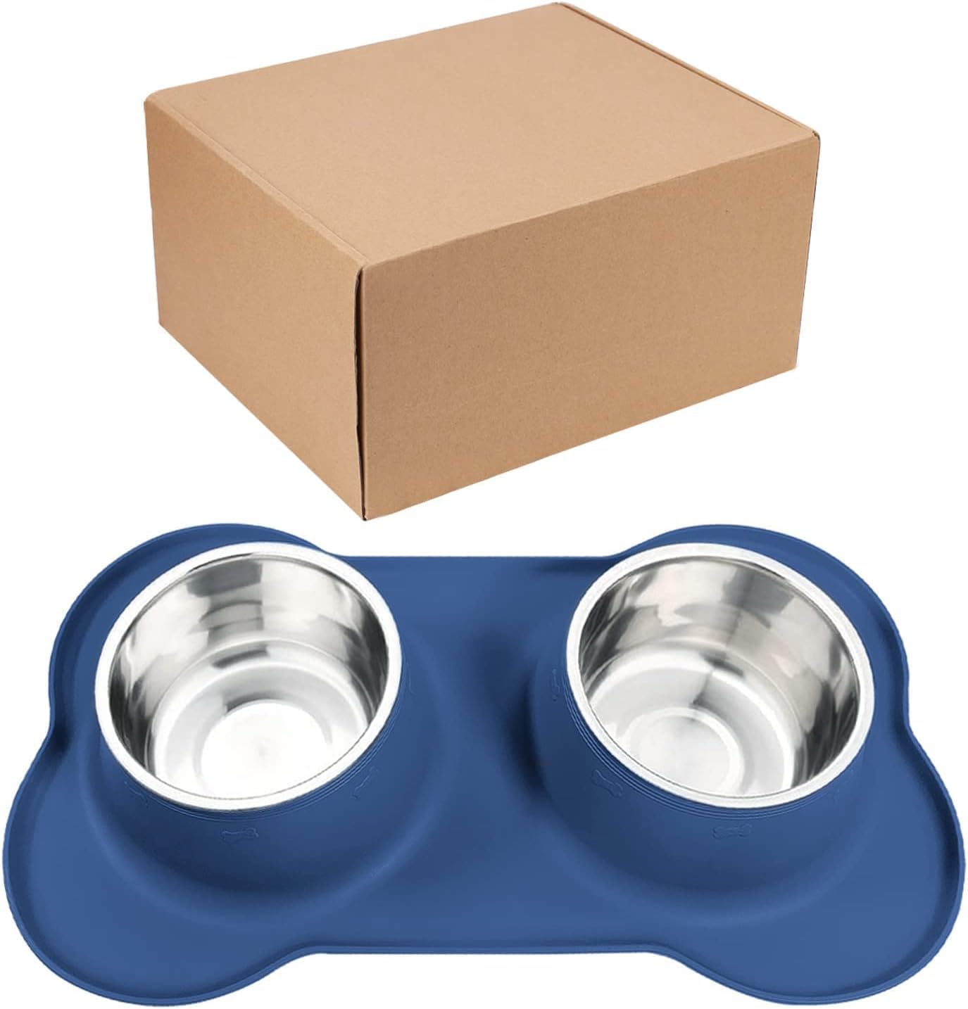 AsFrost Dog Food Bowls Stainless Steel & Water Dish with No-Spill and Non-Skid, Feeder Bowls with Dog Food Dish for Small Medium Large Size,Dogs,Cats,Puppy Pets, Black, 12oz