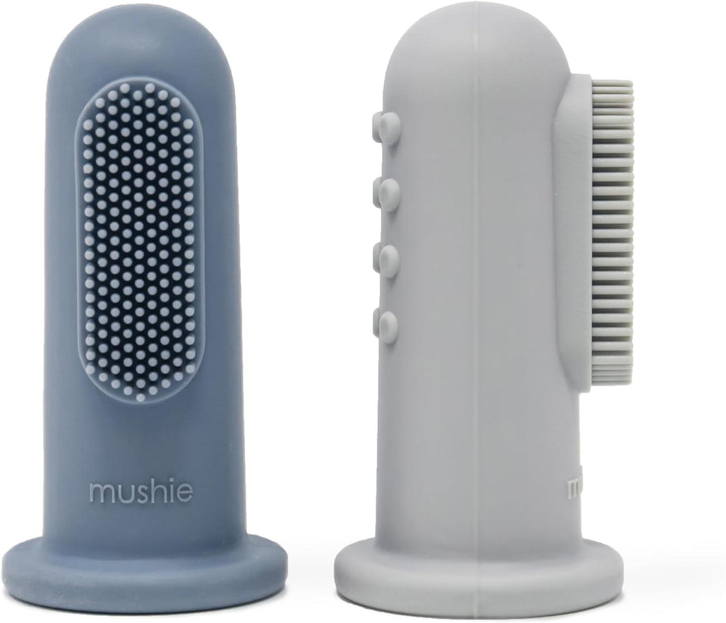 mushie Baby Finger Toothbrush (Tradewinds/Stone) 2-Pack