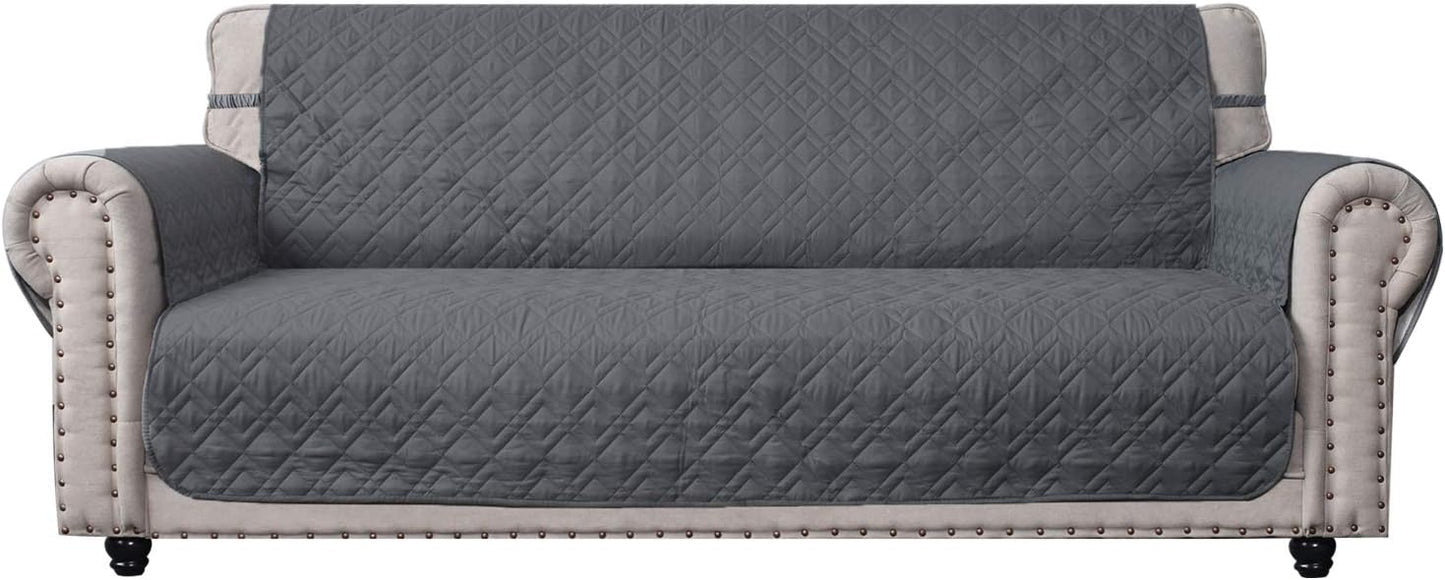 Ameritex Couch Sofa Slipcover 100% Waterproof Nonslip Quilted Furniture Protector for Dogs, Children, Pets, Machine Washable (Beige, 68")