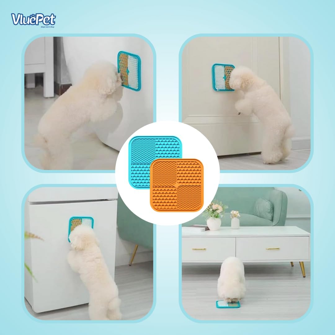 VALUEPET | Dog Lick Mat - Silicone Lick Mat for Anxiety Relief - Slow Feeder Licking Pad for Butter, Yogurt, & Peanut - Suitable for Dog Training, Boredom Reducer, Bathing & Grooming - Paw - 6.6 Inch