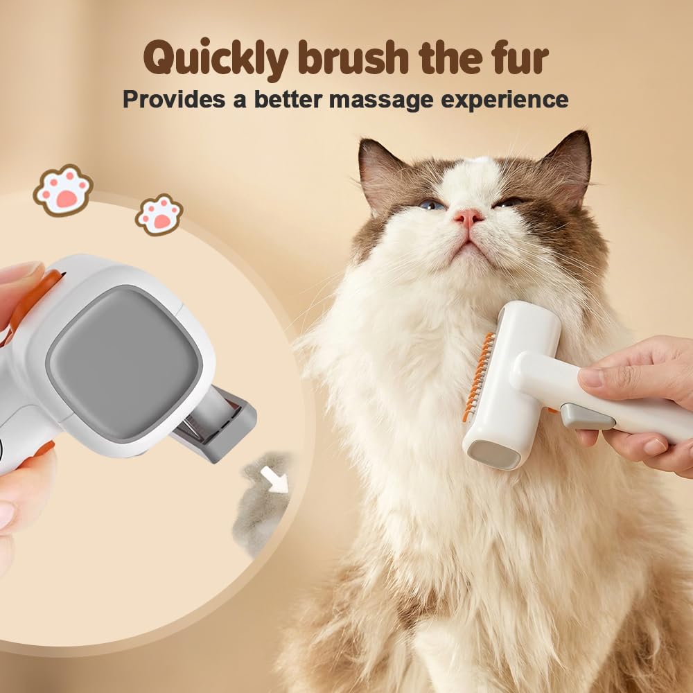 1 Pieces 2-in-1 Pet Self-Detangling & Grooming Comb, 2026 Upgraded Pet Dematting Comb, Pets Grooming Brush for Dog, Cat, Removes Mats, Tangles, Loose Fur (1, White)