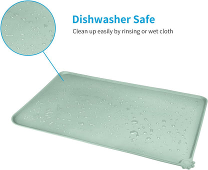AUDWUD Silicone Waterproof Pet Feeding Mats,Anti Slip Bowl Pad,Dog Mat for Food and Water