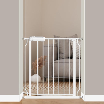 Fairy Baby Extra Wide Baby Gate for Dogs Pressure Monuted Safety Gate for Living Room, Fits 62 Inch to 67 Inch with No Drill Auto Close Dog Gate for Doorways, White