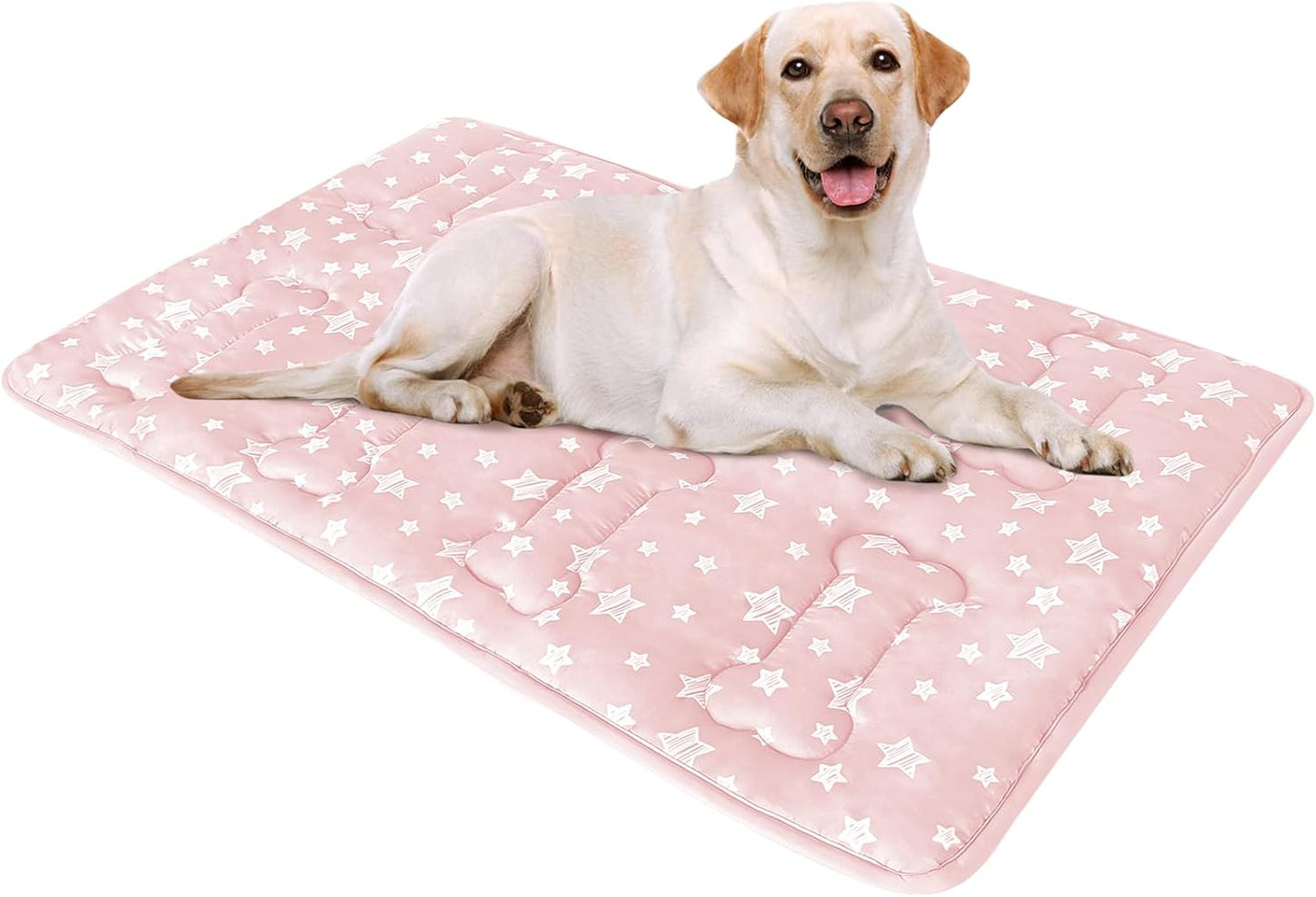 Dog Crate Bed Mat (36" X 23"), Soft Dog Bed Mat with Cute Stars, Personalized Crate Pad, Anti-Slip Bottom, Machine Washable Kennel Pad