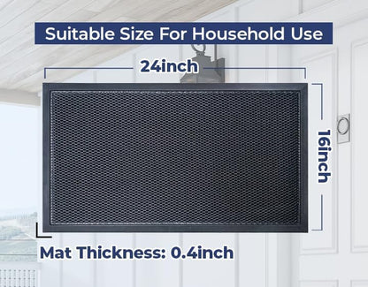 Muddy Mat® Meshy Mat™ Door Mat Heavy-Duty Quick-Dry Floor Mat, Sand & Dirt Trapper for Indoor & Outdoor, Ideal for Entrance, Mudrooms,Patios & Garages,Low-Profile,Non-Slip,Washable– Black 17"x30"x0.4"