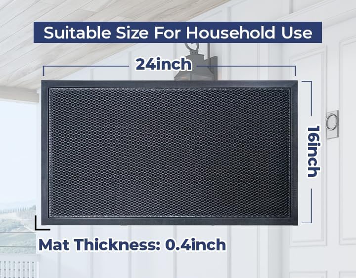 Muddy Mat® Meshy Mat™ Door Mat Heavy-Duty Quick-Dry Floor Mat, Sand & Dirt Trapper for Indoor & Outdoor, Ideal for Entrance, Mudrooms,Patios & Garages,Low-Profile,Non-Slip,Washable– Black 17"x30"x0.4"