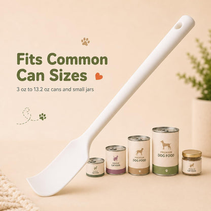 Meow&Woof Cover for Pet Can Food/Cat Wet Food Spoon/Lid for Dog Cans/Cute Paw Shape One Lid One Spoon Pack (Gray)