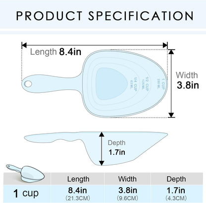1-Cup Melamine Pet Food Scoop — Precise Feeding & Weight-Management Measuring Scoop for Dogs & Cats, BPA-Free, Durable, Dishwasher-Safe (Baby Blue)
