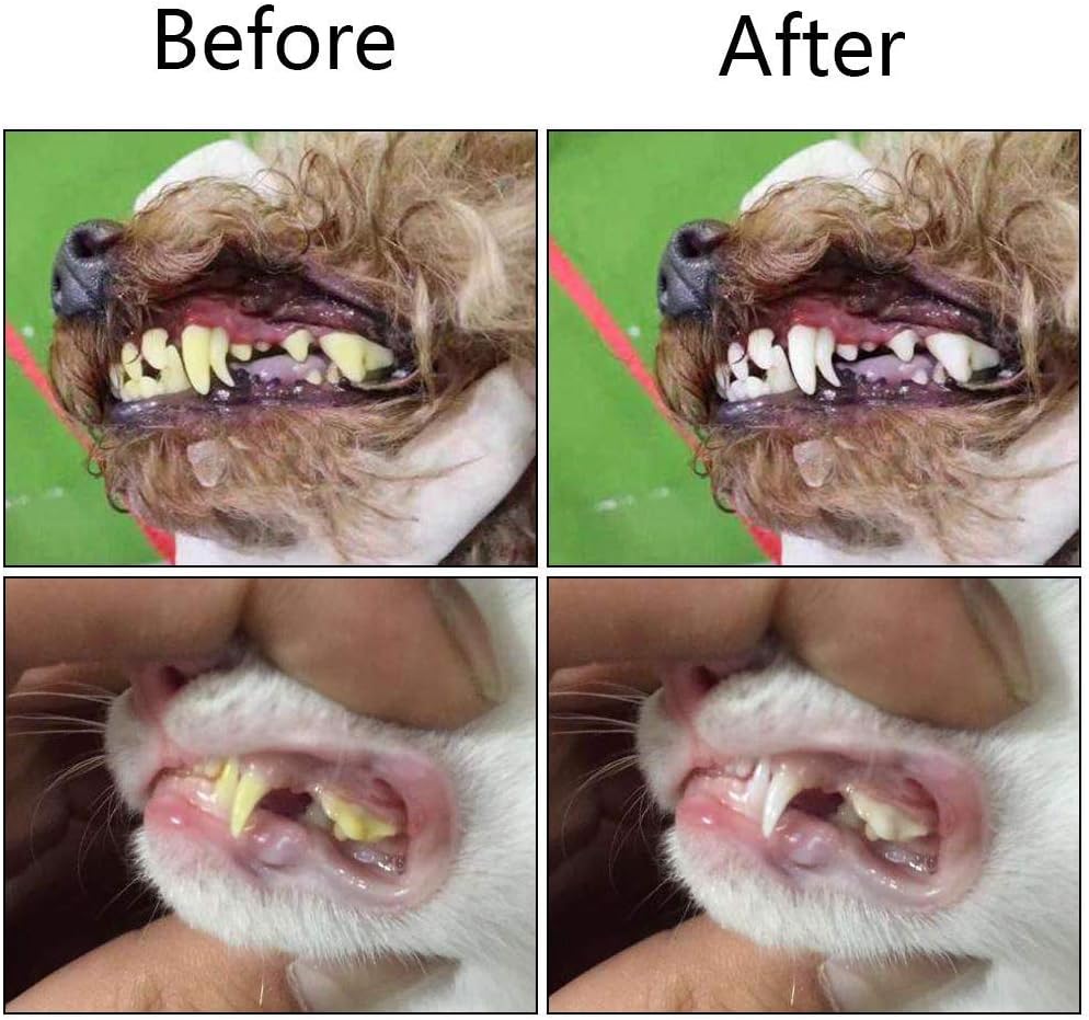 Orgrimmar 2 PCS 3-Sided Pet Toothbrush Dog Toothbrush Removing Bad Breath Tartar Cleaning Mouth Pet Dental Care Cat Cleaning Mouth