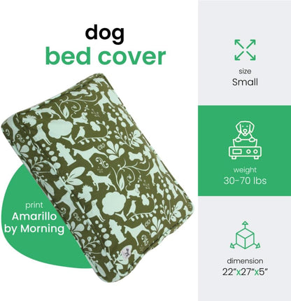 Molly Mutt Medium to Large Dog Bed Cover- Forever Young Print - Measures 27”X36”X5’’ - 100% Cotton - Durable - Breathable - Sustainable - Machine Washable Dog Bed Cover (Dd82b)