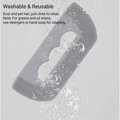 Reusable Soft Rubber Cat Dog Hair Removal Brush Gray (2 Pack) - Washable Pet Hair Deshedding Cleaning Tool for Indoor Cats, Dogs, Couch, Carpet & Furniture