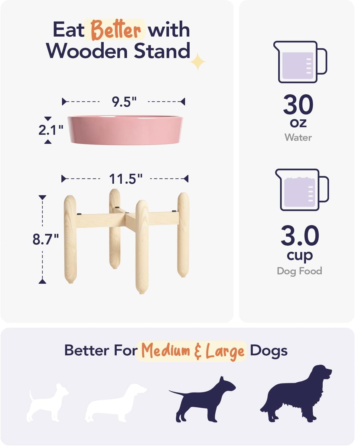 LE TAUCI Dog Bowls Slow Feeder Ceramic, 1.5 Cup Slow Feeding Bowl for Small and Medium Breed, Puzzle Dog Food Bowl for Fast Eater, Maze Purple