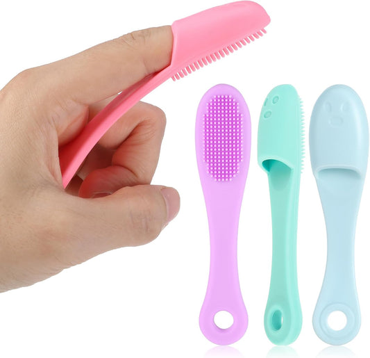 Qianyu Dog Toothbrush Soft Silicone Finger Toothbrush Dog Tooth Brushing Kit Cat Tooth Brush Teeth Cleaning Dental Care for Small and Large Pet 4 Pack