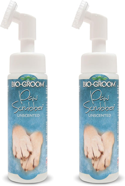 Bio-Groom Paw Wash & Scrubber Brush - No Rinse Dog & Pet Paw Cleaner, Safe for Cats & Dogs, Gently Cleans Dry & Sensitive Feet, Waterless Application, Natural Rich Foam, Made in USA - 8 fl oz