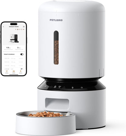 PETLIBRO Automatic Dog Feeder with Camera, Auto Cat Food Dispenser Slow Feeders Dogs Bowl, 1080P HD Video with Night Vision, 5G WiFi with 2-Way Audio, Stainless Steel Slow Food Tray for Small Dogs