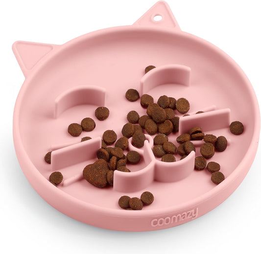 Coomazy Large Silicone Slow Feeder Dog Bowls, Interactive Puzzle Toy for Pets Food Training, Keeps Dogs Busy, Prevents Puppy Overeating (Dark Green, Large: 3.2Cup)
