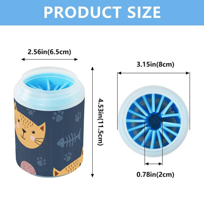 Dog Paw Cleaner Cups for Dogs Pet Foot Washer Paw Scrubber for Medium Small Dogs Cats Cleaning Cup Cute Yellow Fiesta Guitars Cacti and Ethnic Birds