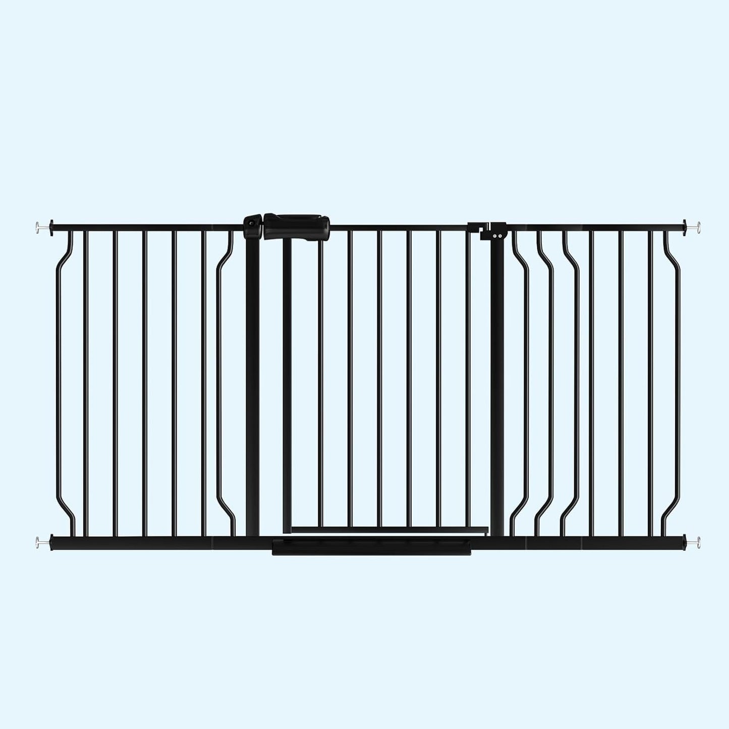 WAOWAO Baby Gate 71.65-85.03" Extra Wide Pressure Mounted Walk Through Swing Auto Close Safety Metal Black Toddler Kids Child Dog Pet Puppy for Stairs,Doorways,Kitchen