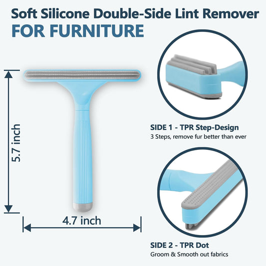 2 Pack Portable Pet Dogs Cats Hair Remover Lint Removal Shaver Tool Fur Scraper Carpet Rake for Couch Furniture Car Mats Fabric Sofa Clothes Bedding Pink