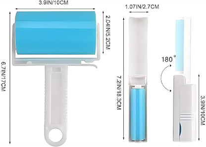 Washable Reusable Lint Roller 3 Pack, Portable Travel Sticky Dog Cat Hair Remover Cleaner with Cover Include Large and Mini Size for Clothes, Pet Hairs, Carseats