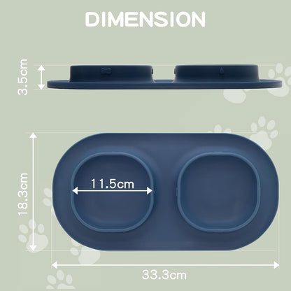 Dog Food Bowls Pet Bowls & Dog Water Bowls with No-Spill and Non-Skid, Feeder Bowls with Dog Bowl Mat for Small Medium Large Size Dogs Cats Puppy Pets, Dog Dishes (Green)