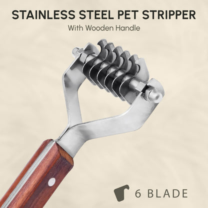 Flamia & Jabz Undercoat Rake for Dogs & Cats, Dematting Grooming Stripper Tool (14 Blades)
