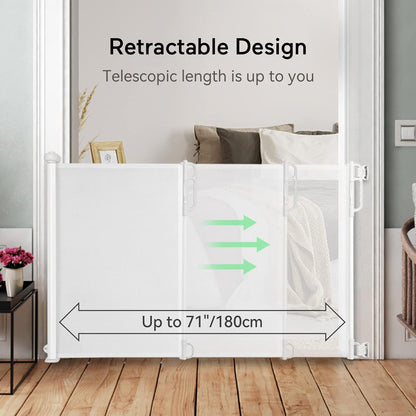 Momcozy Retractable Baby Gate, Mesh Baby Gate or Mesh Dog Gate, 33" Tall,Extends up to 71" Wide, Child Safety Gate for Doorways, Stairs, Hallways, Indoor/Outdoor