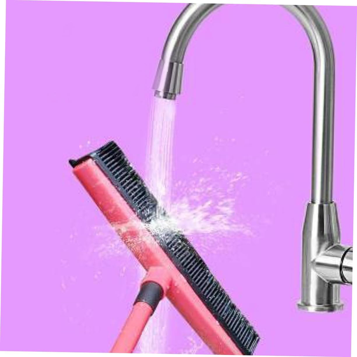 minkissy PET Hair Removal Broom Long Handle Carpet Scraper for Dog Hair Cleaning Rubber Floor Brush Dust Pan for Home Windows and Furniture