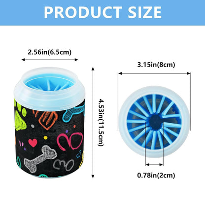 Dog Paw Cleaner Cups for Dogs Pet Foot Washer Paw Scrubber for Medium Small Dogs Cats Cleaning Cup Cute Yellow Fiesta Guitars Cacti and Ethnic Birds