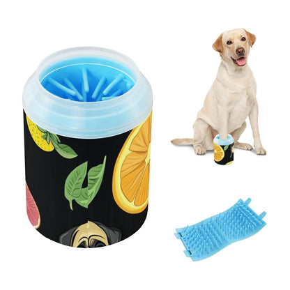 Dog Paw Cleaner Cups for Dogs Pet Foot Washer Paw Scrubber for Medium Small Dogs Cats Cleaning Cup Cute Yellow Fiesta Guitars Cacti and Ethnic Birds